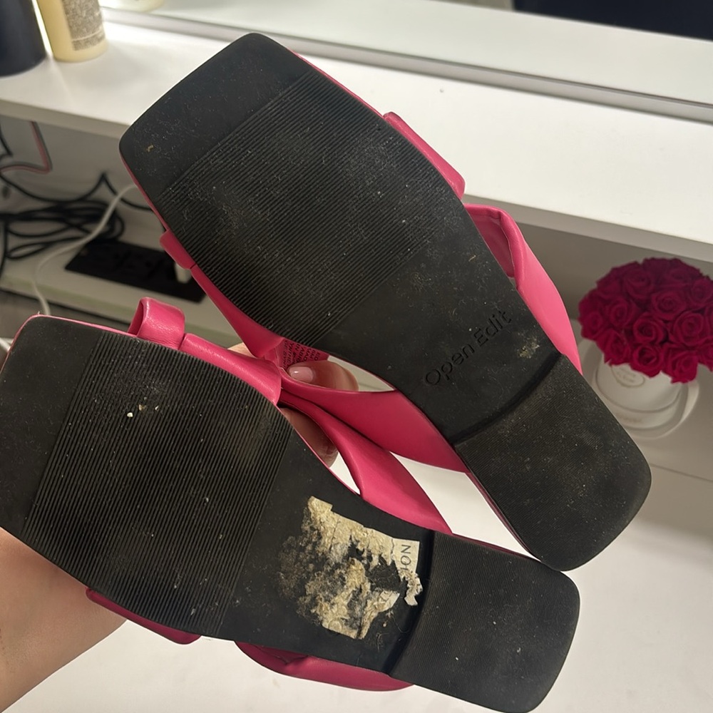 Open Edit Women's Pink Sandals - Picture 2 of 2